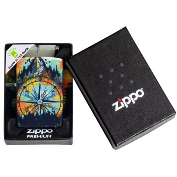 Зажигалка ZIPPO Compass с покрытием Glow In The Dark Green, латунь/сталь, разноцветная, 38x13x57 мм-5