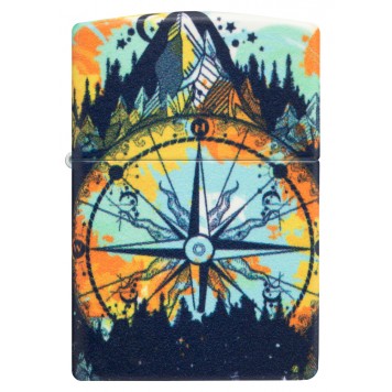 Зажигалка ZIPPO Compass с покрытием Glow In The Dark Green, латунь/сталь, разноцветная, 38x13x57 мм-1