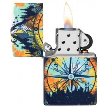 Зажигалка ZIPPO Compass с покрытием Glow In The Dark Green, латунь/сталь, разноцветная, 38x13x57 мм-2