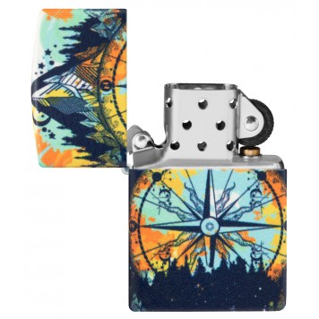 Зажигалка ZIPPO Compass с покрытием Glow In The Dark Green, латунь/сталь, разноцветная, 38x13x57 мм-3