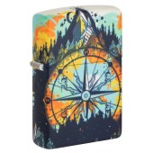 Зажигалка ZIPPO Compass с покрытием Glow In The Dark Green, латунь/сталь, разноцветная, 38x13x57 мм