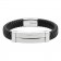 Браслет ZIPPO Steel Bar Braided Leather Bracelet, чёрный, натуральная кожа/нержавеющая сталь, 22 см
