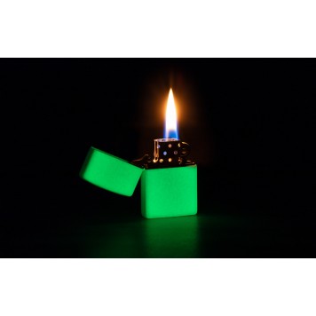Зажигалка ZIPPO Classic с покрытием Glow In The Dark, латунь/сталь, белая, матовая, 38x13x57 мм-12