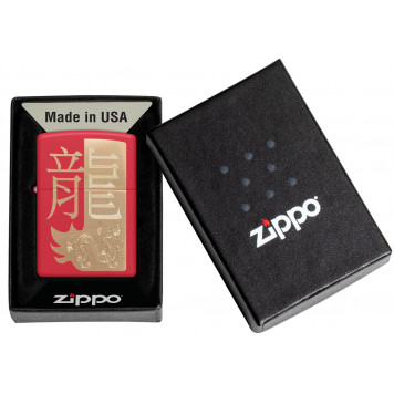 Зажигалка ZIPPO Year of the Dragon 2024 с покрытием Red Matte, латунь/сталь, красная, 38x13x57 мм-5