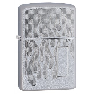 Зажигалка ZIPPO с покрытием Satin Chrome, латунь/сталь, серебристая, матовая, 38x13x57 мм