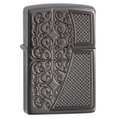 Зажигалка ZIPPO Armor™ с покрытием Black Ice®, латунь/сталь,чёрная, глянцевая, 37х13x58 мм