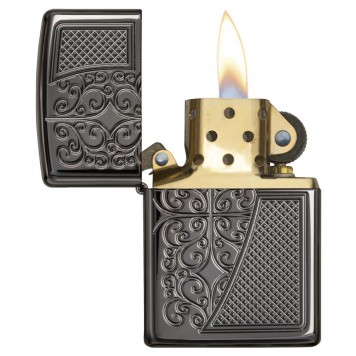 Зажигалка ZIPPO Armor™ с покрытием Black Ice®, латунь/сталь,чёрная, глянцевая, 37х13x58 мм-2