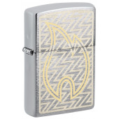 Зажигалка ZIPPO с покрытием Brushed Chrome, латунь/сталь, серебристая, 38x13x57 мм