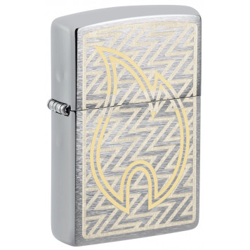 Зажигалка ZIPPO с покрытием Brushed Chrome, латунь/сталь, серебристая, 38x13x57 мм