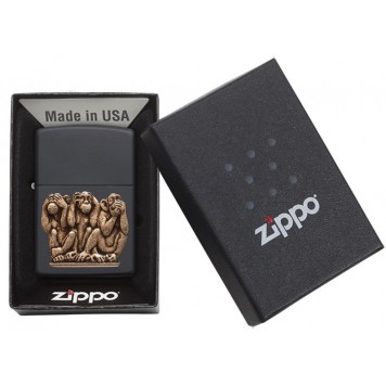Зажигалка ZIPPO Classic с покрытием Black Matte, латунь/сталь, чёрная, матовая, 38x13x57 мм-3
