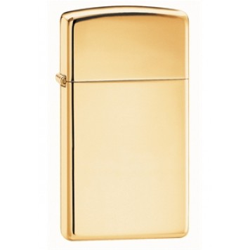 Зажигалка ZIPPO Slim® с покрытием High Polish Brass, латунь/сталь, золотистая, 29x10x60 мм