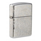 Зажигалка ZIPPO Armor™ с покрытием High Polish Chrome, латунь/сталь, чёрная, глянцевая, 36x12x56 мм