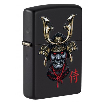 Зажигалка ZIPPO Samurai Helmet Design с покрытием Black Matte, латунь/сталь, чёрная, 38x13x57 мм