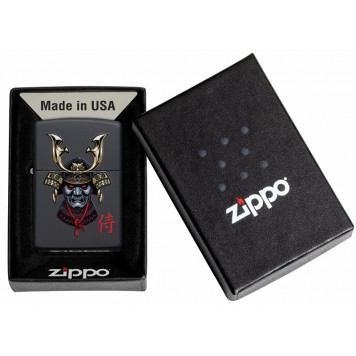 Зажигалка ZIPPO Samurai Helmet Design с покрытием Black Matte, латунь/сталь, чёрная, 38x13x57 мм-5