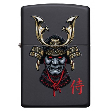 Зажигалка ZIPPO Samurai Helmet Design с покрытием Black Matte, латунь/сталь, чёрная, 38x13x57 мм-1