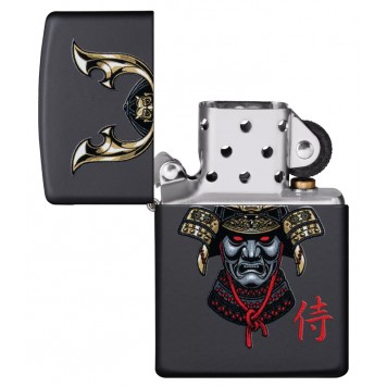 Зажигалка ZIPPO Samurai Helmet Design с покрытием Black Matte, латунь/сталь, чёрная, 38x13x57 мм-3