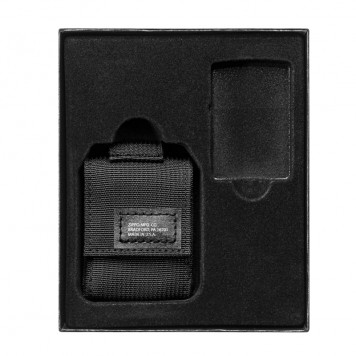 Набор ZIPPO: чёрная зажигалка Black Crackle® и чёрный нейлоновый чехол, в подарочной коробке-2
