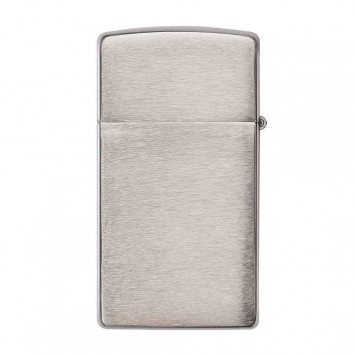 Зажигалка ZIPPO Slim® с покрытием Brushed Chrome, латунь/сталь, серебристая, матовая, 29x10x60 мм-2