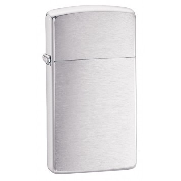 Зажигалка ZIPPO Slim® с покрытием Brushed Chrome, латунь/сталь, серебристая, матовая, 29x10x60 мм