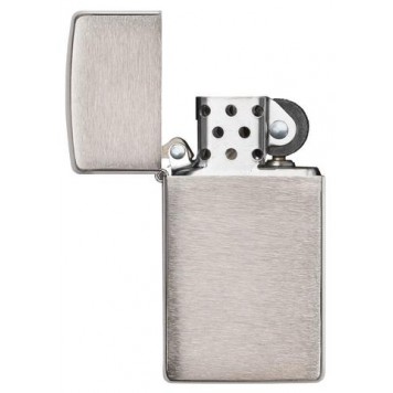 Зажигалка ZIPPO Slim® с покрытием Brushed Chrome, латунь/сталь, серебристая, матовая, 29x10x60 мм-1