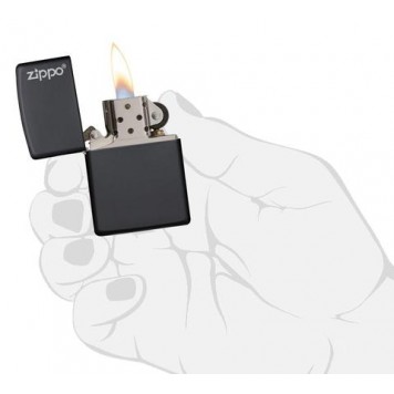 Зажигалка ZIPPO Classic с покрытием Black Matte, латунь/сталь, чёрная, матовая, 38x13x57 мм-1