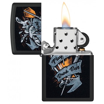 Зажигалка ZIPPO Darts с покрытием Black Matte, латунь/сталь, черная 38x13x57 мм-2