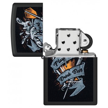 Зажигалка ZIPPO Darts с покрытием Black Matte, латунь/сталь, черная 38x13x57 мм-3