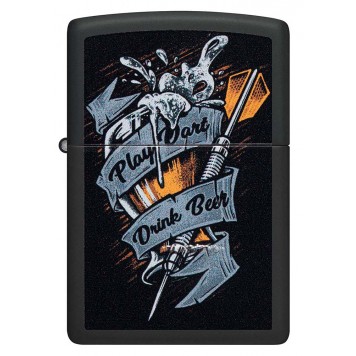 Зажигалка ZIPPO Darts с покрытием Black Matte, латунь/сталь, черная 38x13x57 мм-1