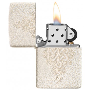 Зажигалка ZIPPO Lucky Knot Design с покрытием Mercury Glass, латунь/сталь, бежевая, 38x13x57 мм-4