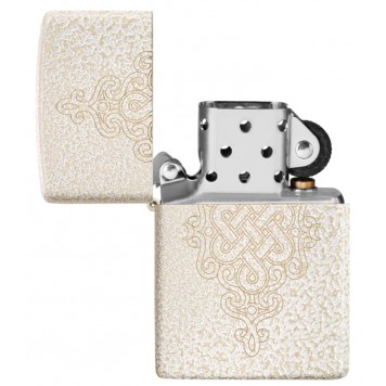 Зажигалка ZIPPO Lucky Knot Design с покрытием Mercury Glass, латунь/сталь, бежевая, 38x13x57 мм-3