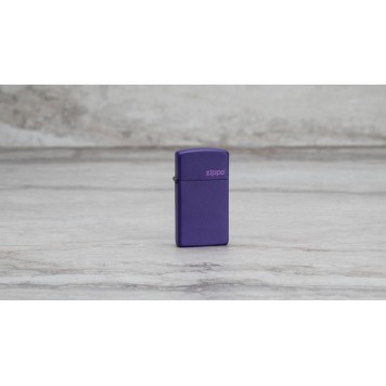 Зажигалка ZIPPO Slim® с покрытием Purple Matte, латунь/сталь, фиолетовая, матовая, 29x10x60 мм-1