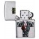 Зажигалка ZIPPO Cross, Queen & Skull с покрытием Brushed Chrome, серебристая, 38x13x57 мм