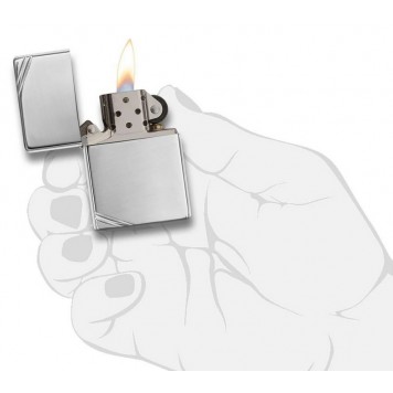 Зажигалка ZIPPO Vintage™с покрытием High Polish Chrome, латунь/сталь, серебристая, 38x13x57 мм-3