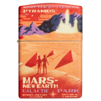 Зажигалка ZIPPO Mars Design с покрытием 540 Matte, латунь/сталь, красная, матовая, 38x13x57 мм-1
