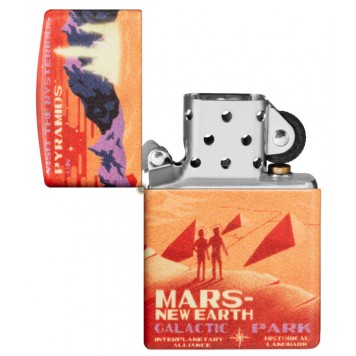 Зажигалка ZIPPO Mars Design с покрытием 540 Matte, латунь/сталь, красная, матовая, 38x13x57 мм-3