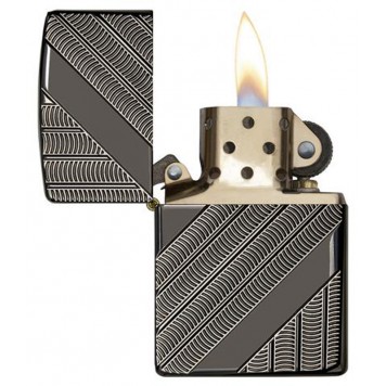 Зажигалка ZIPPO Armor™ с покрытием High Polish Black Ice®, латунь/сталь, чёрная, 37х13x58 мм-2