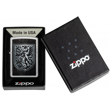 Зажигалка ZIPPO Dragon Design с покрытием Street Chrome, латунь/сталь, серебристая, 38x13x57 мм-5