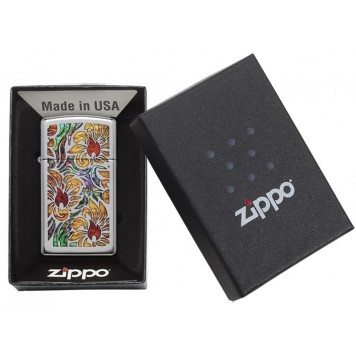 Зажигалка ZIPPO Slim® с покрытием High Polish Chrome, латунь/сталь, серебристая, 29x10x60 мм-4