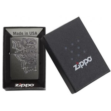 Зажигалка ZIPPO Classic с покрытием Gray, латунь/сталь, серая, матовая, 38x13x57 мм-4