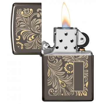 Зажигалка ZIPPO Classic с покрытием Black Ice®, латунь/сталь, чёрная, глянцевая, 36х12х56 мм-1