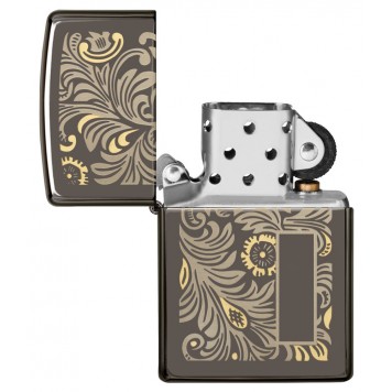 Зажигалка ZIPPO Classic с покрытием Black Ice®, латунь/сталь, чёрная, глянцевая, 36х12х56 мм-2