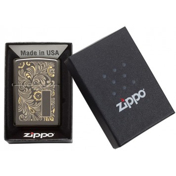 Зажигалка ZIPPO Classic с покрытием Black Ice®, латунь/сталь, чёрная, глянцевая, 36х12х56 мм-5