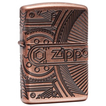 Зажигалка ZIPPO Armor™ с покрытием Antique Copper™, латунь/сталь, медная, матовая, 38x13x57 мм