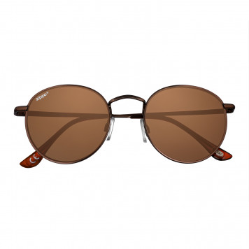 Очки солнцезащитные ZIPPO, унисекс, коричневые, оправа из меди-1
