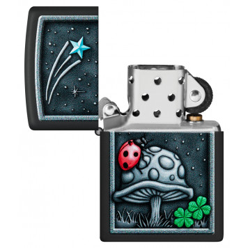 Зажигалка ZIPPO Ladybug Design с покрытием Black Matte, латунь/сталь, черная, матовая, 38x13x57 мм-3