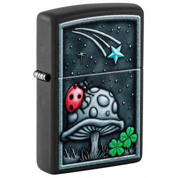 Зажигалка ZIPPO Ladybug Design с покрытием Black Matte, латунь/сталь, черная, матовая, 38x13x57 мм