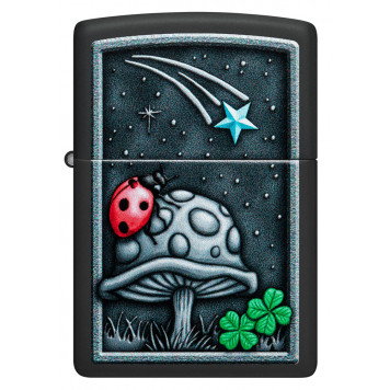 Зажигалка ZIPPO Ladybug Design с покрытием Black Matte, латунь/сталь, черная, матовая, 38x13x57 мм-1