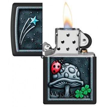 Зажигалка ZIPPO Ladybug Design с покрытием Black Matte, латунь/сталь, черная, матовая, 38x13x57 мм-2