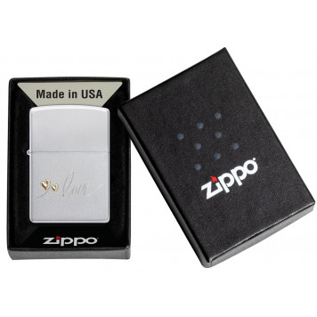 Зажигалка ZIPPO Love Design с покрытием Satin Chrome, латунь/сталь, серебристая, 38x13x57 мм-5