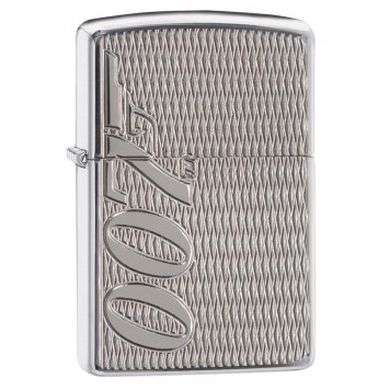 Зажигалка ZIPPO James Bond с покрытием High Polish Chrome, латунь/сталь, серебристая, 38x13x57 мм